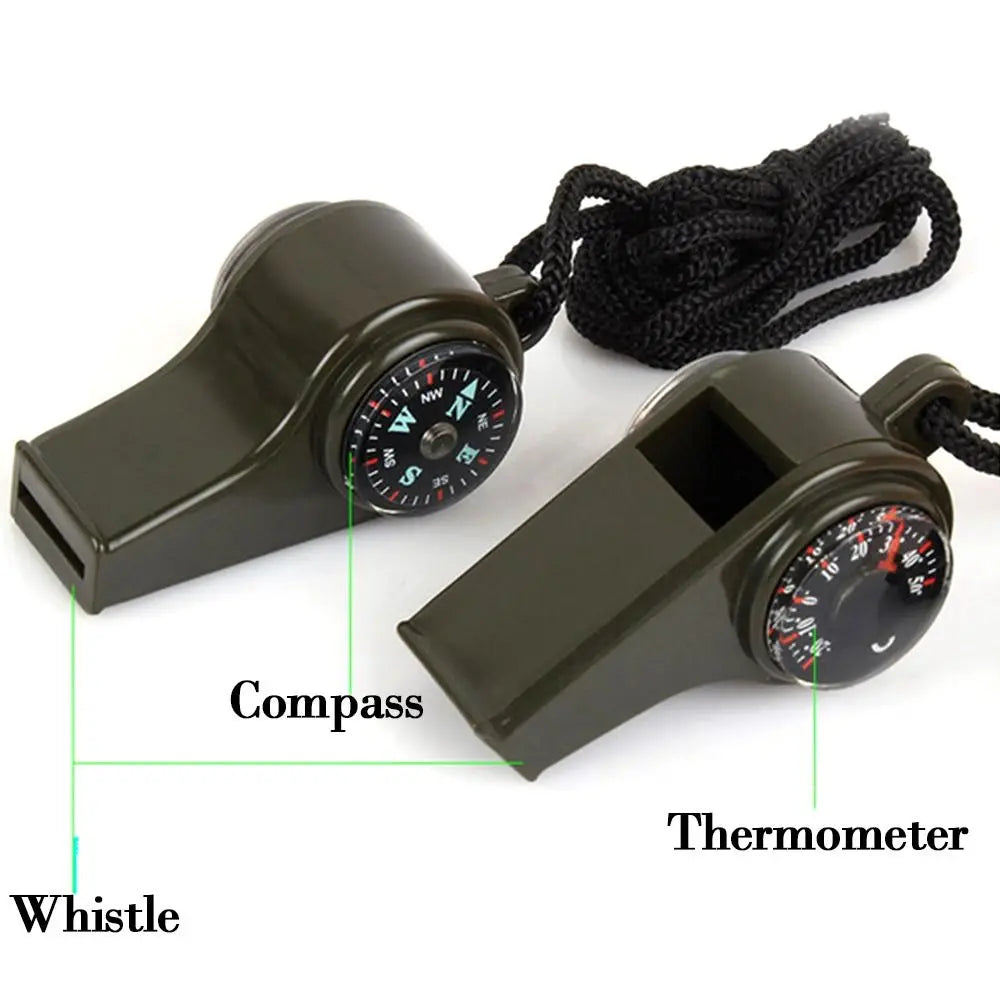 Multifunction Temperature Mini Compass Whistle