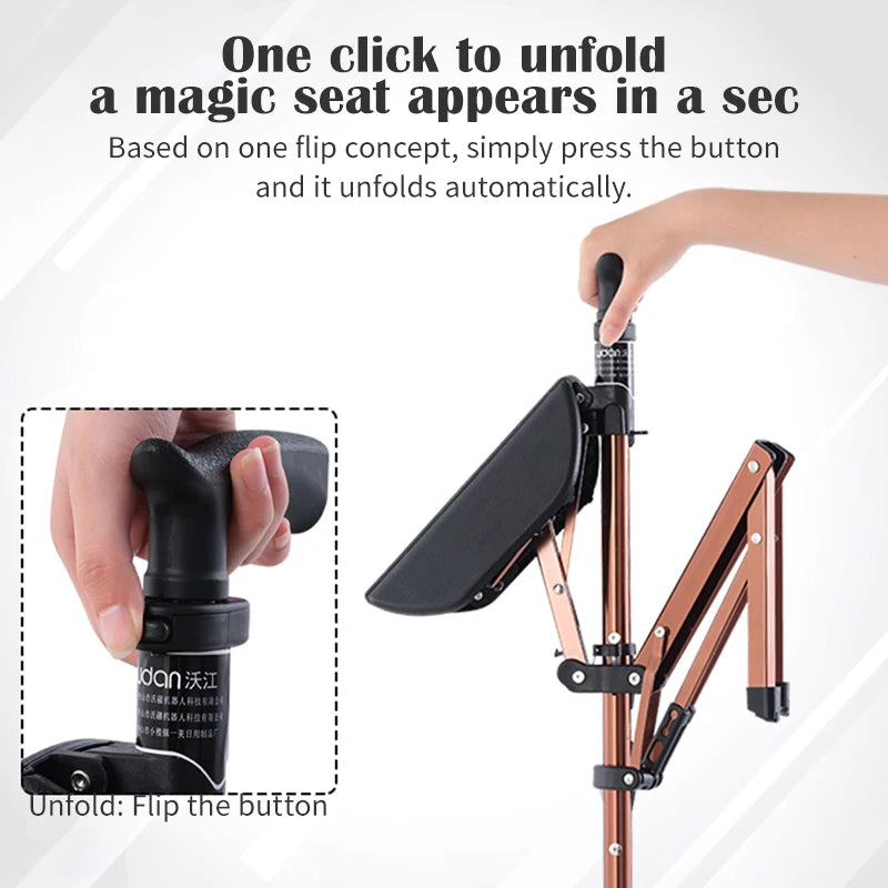 Portable Trekking Hiking Pole Wojan seat stick